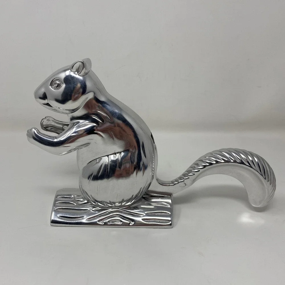 Vintage Norpro Davy Crackit Squirrel Nutcracker Silver Chrome Figural 6529